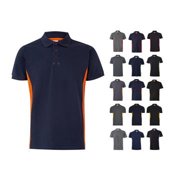 Polo piqué bicolor (180g/m²), manga corta, en algodón (60%) y poliéster (40%) Vl Supay
