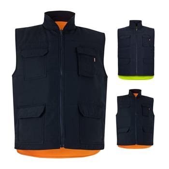 Chaleco acolchado (220g/m²), reversible y multibolsillos, en poliéster (100%), con cierre de cremallera y tirador reversible Vl Diana