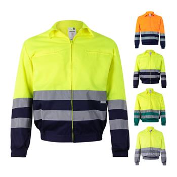 Chaqueta de sarga bicolor (210g/m²) en poliéster (80%) y algodón (20%) Vl Neptune