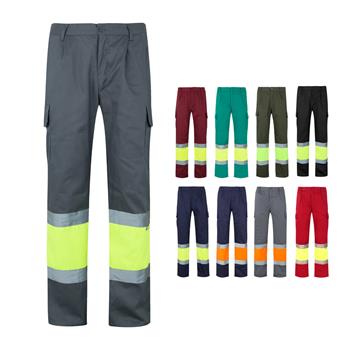 Pantalón de sarga bicolor (210 g/m²), forrado, multibolsillos, en algodón (20 %) y poliéster (80 %) Vl Athena