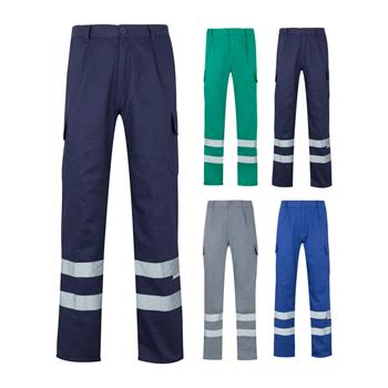 Pantalón multibolsillos de sarga (200g/m²), en algodón (35%) y poliéster (65%) Vl Asclepius