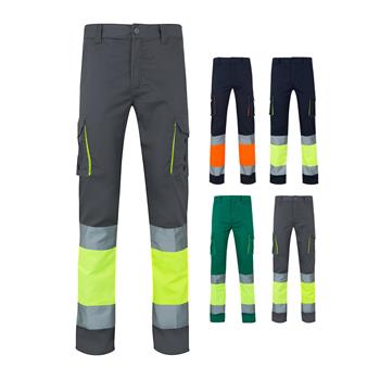 Pantalón elástico multibolsillos bicolor (240 g/m²), en algodón (46 %), EME (38 %) y poliéster (16 %) Vl Zeus
