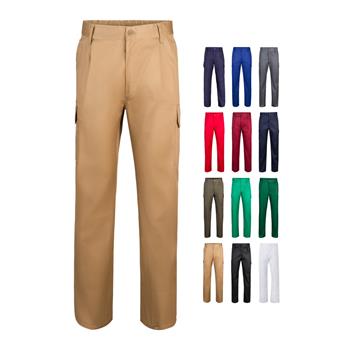 Pantalón multibolsillos de sarga (200g/m²), en algodón (35%) y poliéster (65%) Vl Mabon