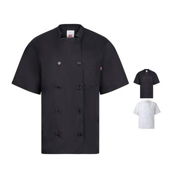 Chaqueta de cocina de manga corta en popelina (110 g/m²) de algodón (35%) y poliéster (65%) Vl Durga