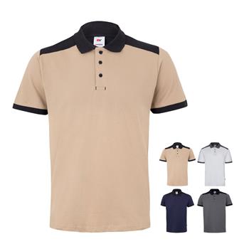 Polo de piqué elástico bicolor (200g/m²) con manga corta, en poliéster (96%) y elastano (4%) Vl Veles