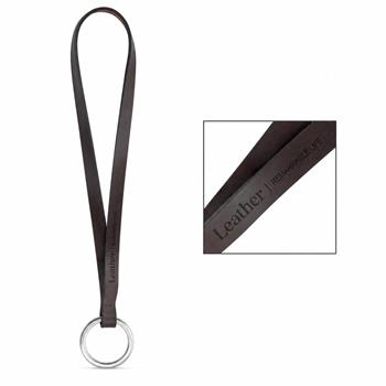 Muestra impresa de Lanyard LEATHER Short Slim (10 mm) "75032s"