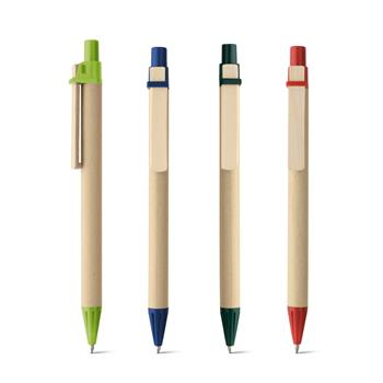 Bolígrafo fabricado en papel kraft y clip de madera Nairobi