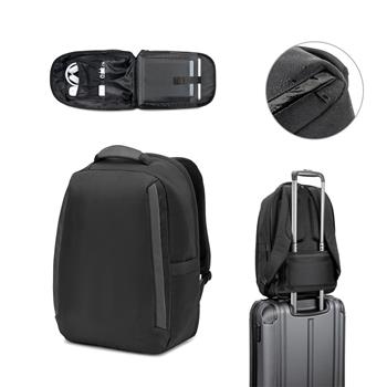 Mochila antirrobo, en sarga con revestimiento hidrófugo y poliéster reciclado 600D, para portátil de 17.3" Yangon Bpack