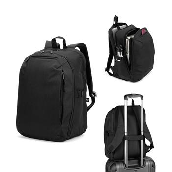 Mochila con un compartimento de apertura completa en poliéster reciclado 300D de alta densidad de 16" Udine