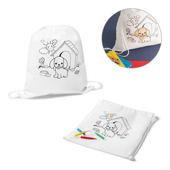 Bolsa infantil con cordón para colorear (80 g/m²) Draws