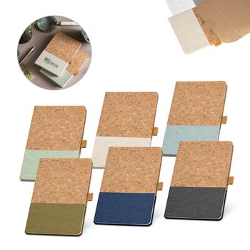 Cuaderno A5 de corcho y lino con hojas rayadas Klee