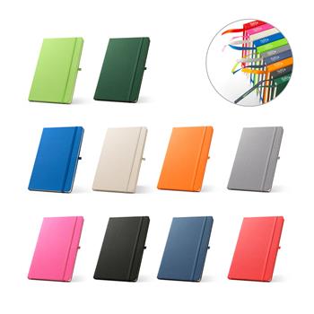 Cuaderno A5 en poliéster reciclado (100% rPET) con páginas a rayas Anne