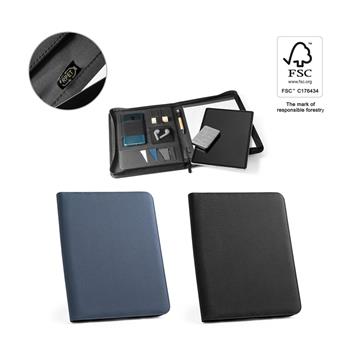 Carpeta tamaño A4 hecha en poliéster reciclado (100% rPET) 300D con cremallera Emerge Folder