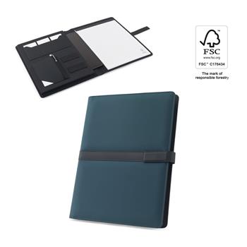 Carpeta A4 de PU (50% reciclada) con cierre magnético y bloc de notas con páginas rayadas Sanderson Folder