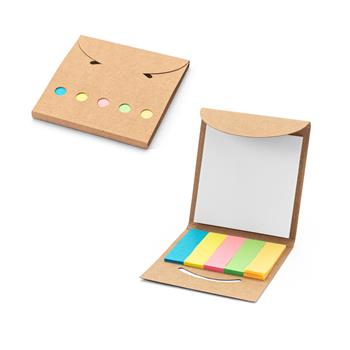 Set de oficina 2 en 1, fabricado con papel 100% reciclado, con 6 blocs de notas adhesivas Ainsley
