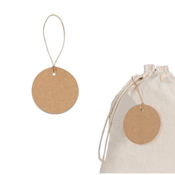 Etiqueta fabricada con papel 100 % reciclado (700 g/m²) de forma circular Label Round