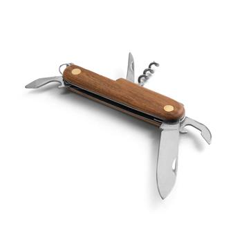 Navaja multifunción en acero inoxidable y madera Belpiano