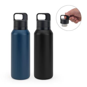 Botella de acero inoxidable (91 % reciclado) con aislamiento al vacío de doble pared de 590 ml Nicklaus