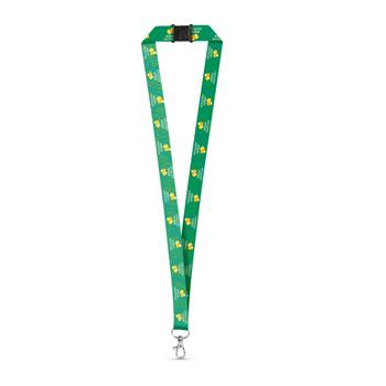 Set Lanyard SUBLIMATION Long II (20 mm) en poliéster reciclado (100% rPET) con mosquetón de gatillo de 20 mm y cierre de seguridad Dover