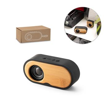 Altavoz portátil de 3W con 5h de autonomía, fabricado en bambú y ABS reciclado (100% rABS) Tilly