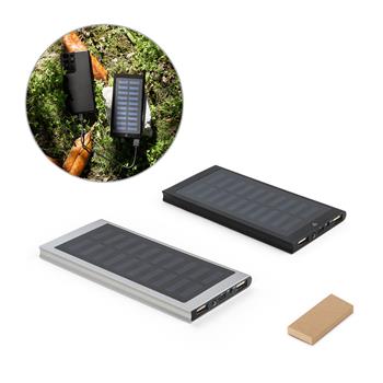 Power bank 8'000 mAh con panel solar en aluminio 100% reciclado Clerk