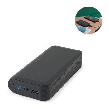 Batería externa de 20 000 mAh en ABS reciclado (100 % rABS) con cargador inalámbrico ultrarrápido de 15 W Becker 20