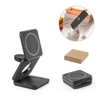 Cargador inalámbrico magnético 4 en 1 de 15 W ultrarrápido en ABS reciclado (100% rABS) Broglie