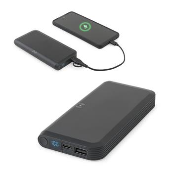 Batería externa de 10 000 mAh en ABS reciclado (100 % rABS) con cargador inalámbrico ultrarrápido de 15 W Becker 10