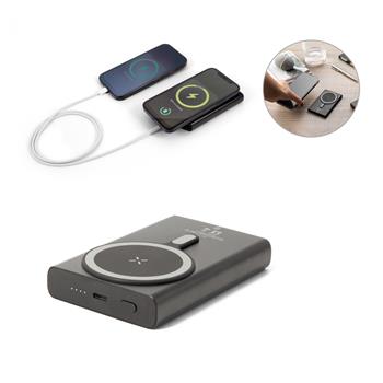 Banco de energía magnético con carga ultrarrápida en aluminio reciclado y ABS reciclado.10 000 mAh Wright 10