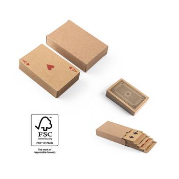 Baraja de 54 cartas clásicas en papel kraft, con material certificado FSC™ y otros materiales controlados Fischer