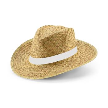 Sombrero de paja natural con banda elástica sublimada Jean Rib