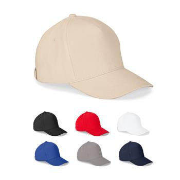 Gorra 100% algodón (260 g/m²) con 5 paneles Ashton