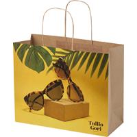 Bolsa de papel kraft 120 g/m2 con asas de papel retorcido, 31 x 12 x 25 cm