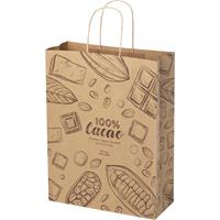 Bolsa de papel kraft 120 g/m2 con asas de papel retorcido, 31 x 12 x 41 cm