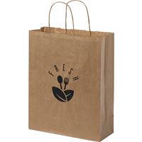 Bolsa de papel kraft 80 g/m2 con asas retorcidas, 25 x 11 x 32 cm