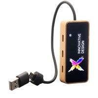 Hub USB 8 en 1 de madera con doble entrada y 6 puertos "SCX.design H21"