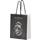 Bolsa de papel integra 170 g/m2 hecha a mano con asas de cordón en PP, 18 x 9 x 23 cm