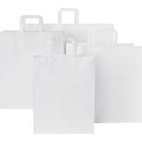 Bolsa de papel kraft 80-90 g/m2 con asas planas, 25 x 11 x 32 cm