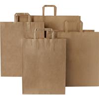 Bolsa de papel kraft 80-90 g/m2 con asas planas, 34 x 20 x 35 cm