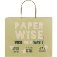 Bolsa de papel de residuos agrícolas 150 g/m2 con asas de papel retorcido, 31 x 12 x 25 cm
