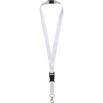 Balta lanyard en sublimación de PET reciclado con hebilla desmontable y cierre de seguridad