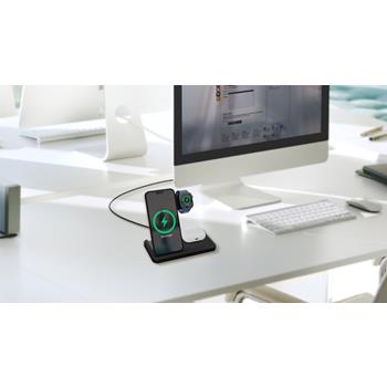 Base de carga inalámbrica 3 en 1 con soporte para teléfono "SCX.design W28"