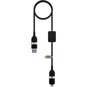 Cable de carga con interruptor de 60 W y logotipo retroiluminado "SCX.design C32"