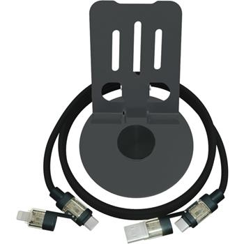 Soporte para teléfono 360° con cable de carga 4 en 1 de 240 W "SCX.design O34"