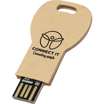 Memoria USB 2.0 de papel reciclado con forma de llave