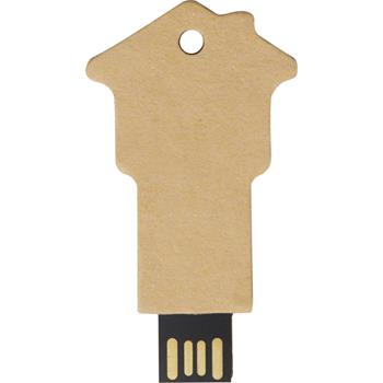 Memoria USB 2.0 de papel reciclado en forma de casa