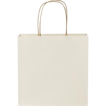 Bolsa de papel de residuos agrícolas 150 g/m2 con asas de papel retorcido, 24 x 9 x 24 cm