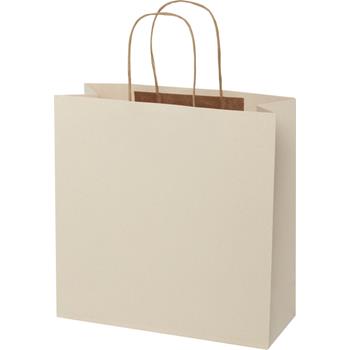 Bolsa de papel de residuos agrícolas 150 g/m2 con asas de papel retorcido, 31 x 12 x 31 cm