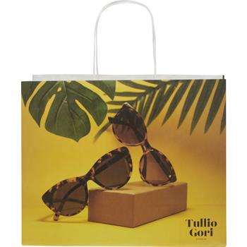 Bolsa de papel kraft 120 g/m2 con asas de papel retorcido, 31 x 12 x 25 cm
